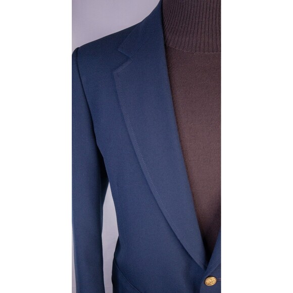 VTG Stafford Blazer Sports Coat Jacket Men Size 44R Navy Gold Buttons Wool Blend - Picture 5 of 12